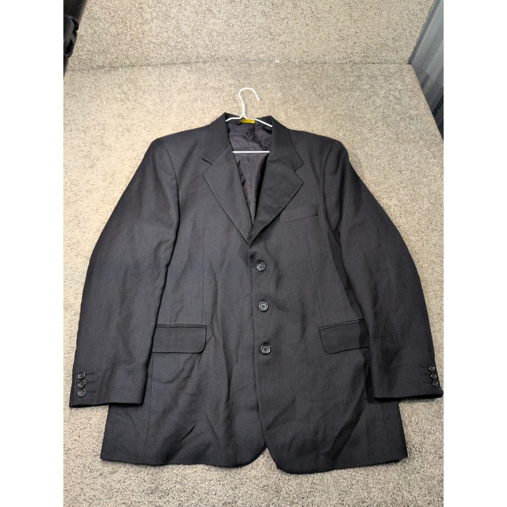 Franco Maximi Valentino's For Men Lambswool Blazer Black Made in Italy Size 54